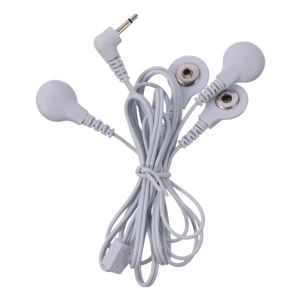 4-in-1-Elektrodenkabel Weiß 4-adriges Druckknopf-Elektrodenkabel Kabel-Leitkabel Elektrischer Massager