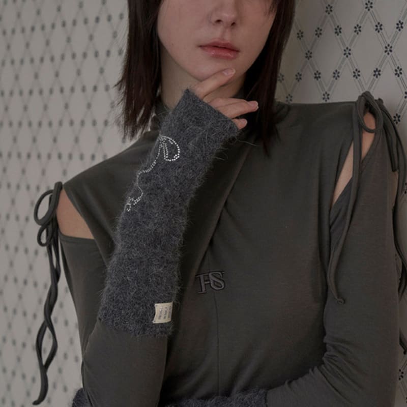 HHIPS RIBBON ANGORA GLOVES (3colors)