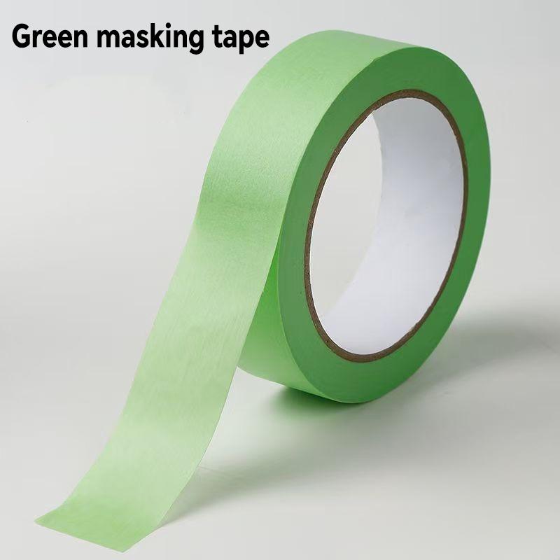 Green Masking Tape 25m, Premium Painters Tape, Clean Release, Writable for Home and Car Painting