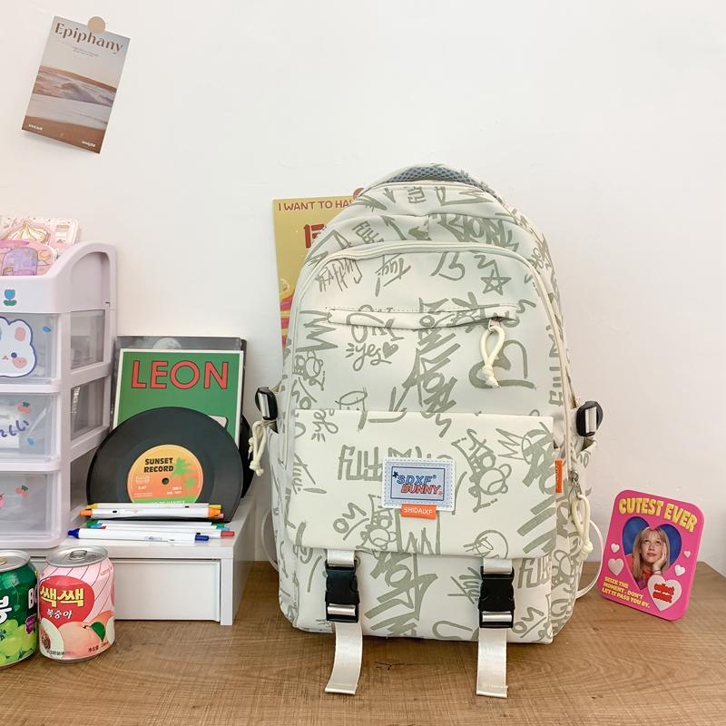 Schoolbag Women's Contrast Junior High School Students High School Students Backpack Travel Bag