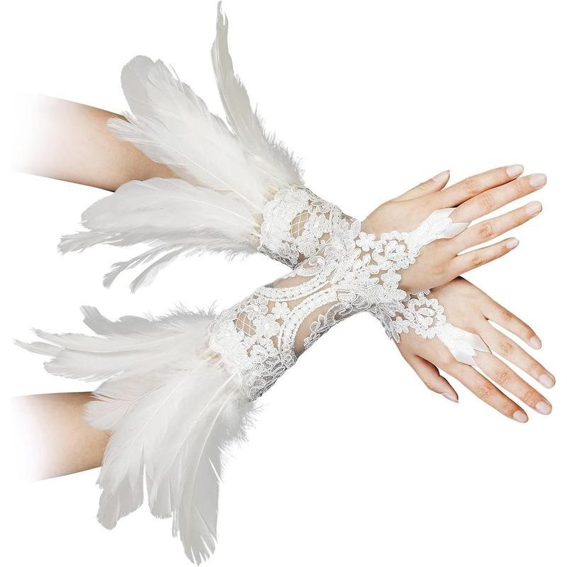 Meier I 87798 feather finger gloves halloween gloves белый