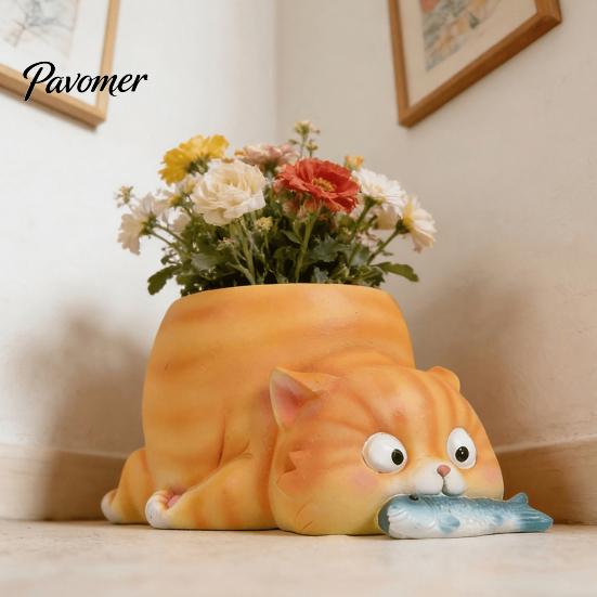 Katzen Gras Anzuchtschale für Fensterbank Fische Essens-Anzuchtschale, Niedlicher Blumentopf mit Drainage, Lustiges Entzückendes Gartendekoration Corgi Sukkulenten, Innen
