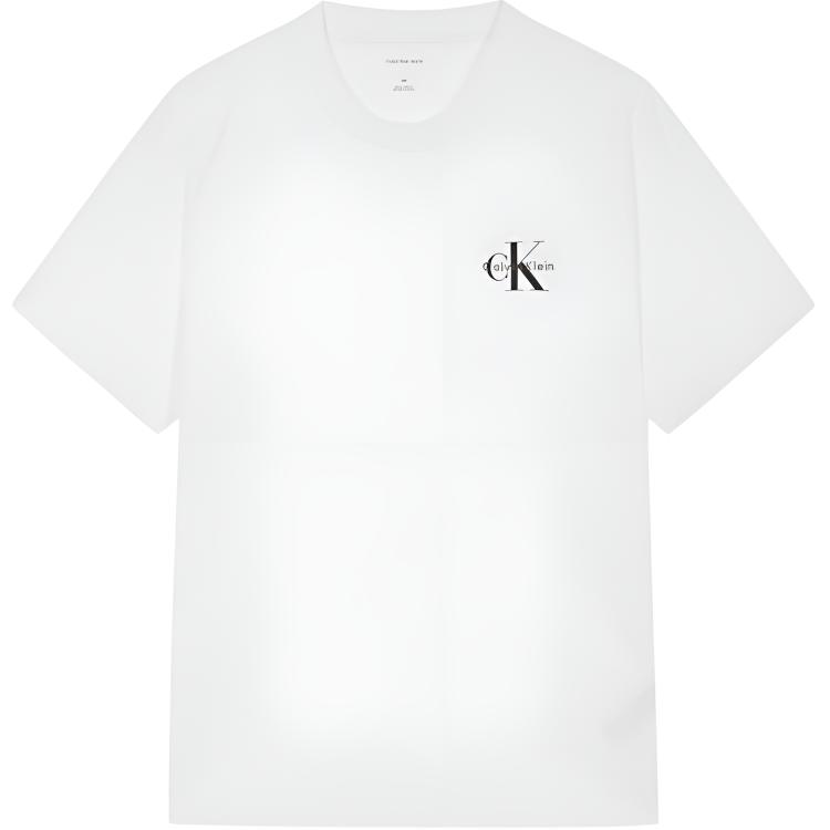 Calvin Klein Letter Logo Short Sleeve T-Shirt Men Tops White 4RAB213YAA XL
