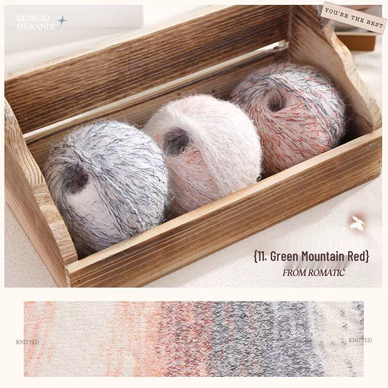 Morandi Gradient Hand-Knitted Mohair & Silk Yarn Sweater/Shawl DIY Kit