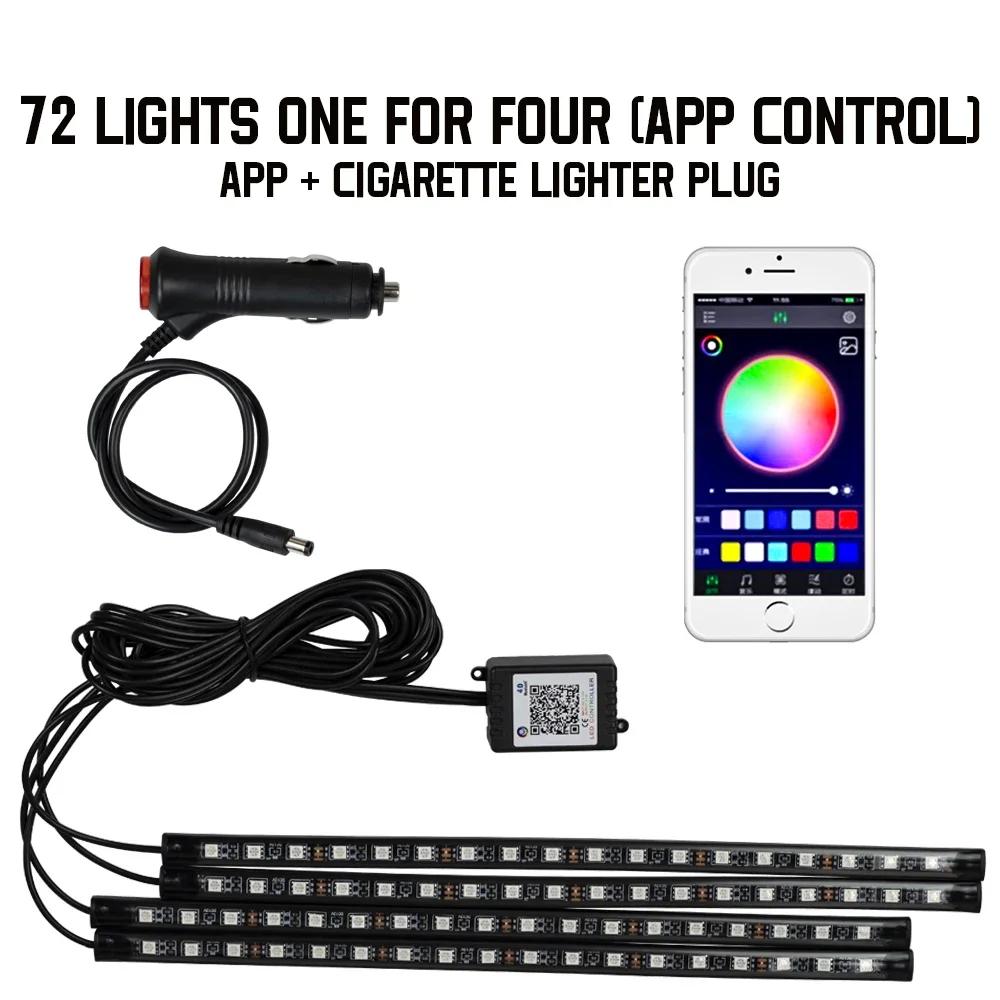 LED Light Bar Car Interior Decorative Atmosphere RGB Strip Lights USB APP With Remote Control Music Rhythm Flashing Lamps Tools
