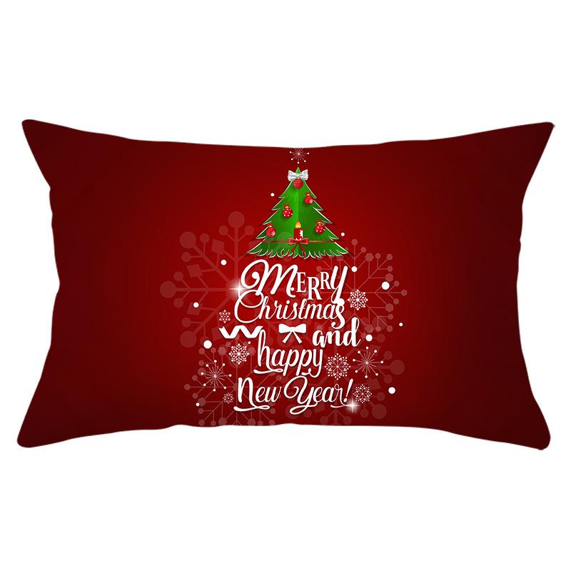 Christmas Simple Print Series Peach Skin Waist Pillowcase Home Sofa Pillowcase Office Pillowcase