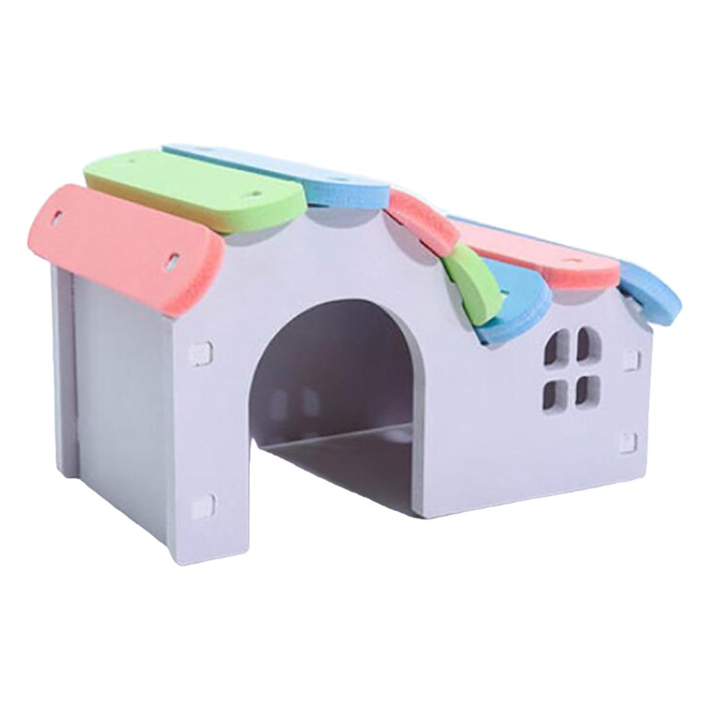 

Castle House Viewing Ladder Small Hideout Hamster Layers Hut Waterproof Colorful Nest Case Playing Activity for Pets