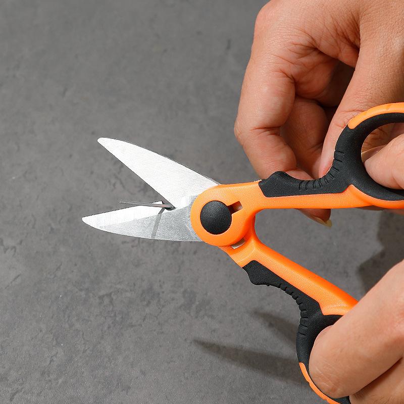 New High Carbon Steel Scissors Household Shears Tools Electrician Scissors Stripping Wire Cut Tools for Fabrics, Paper and Cable