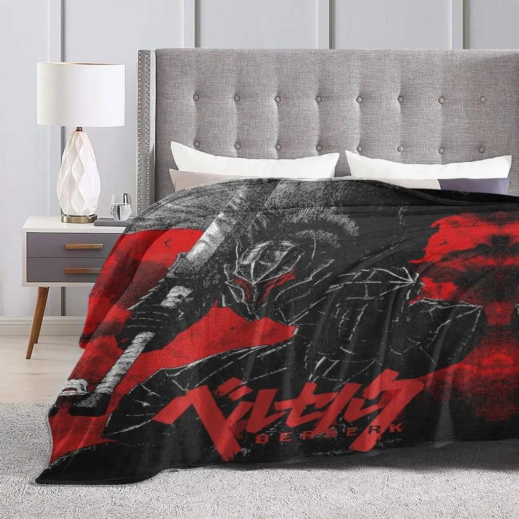 Berserk Comics Super Warm Blankets Manga Fantasy Travel Throw Blanket Winter Print Custom Flannel Bedspread Sofa Bed Cover