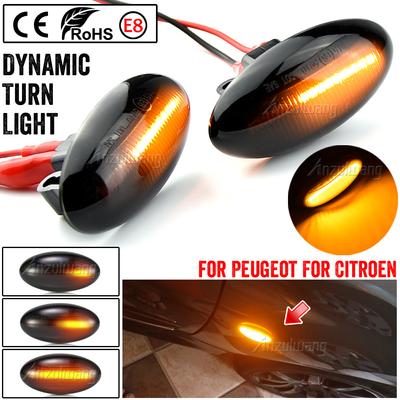 2X LED Dynamische Blinker Lampe Blinker Für Peugeot 307 206 407 107 607 1007 Citroen C1 C2 C3 C5 C6 sequentielle Seite Marker Licht