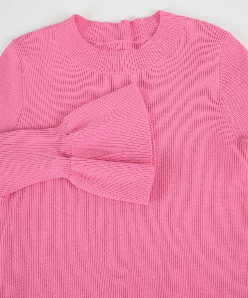 Titibait Crew Neck Bell Sleeve Knit White (ACXP3773), Women's, Medium,