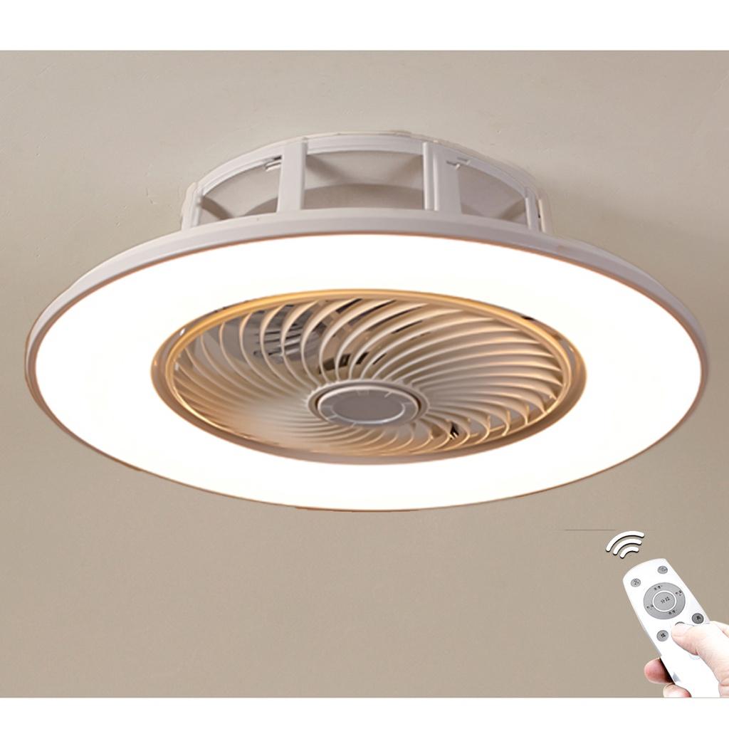 48W Minimalistische Deckenleuchte Runde Lüfterlampe Moderne LED-Deckenventilatorlampe Esszimmer Schlafzimmer Wohnzimmerlampe Mit 2,4G Fernbedienung