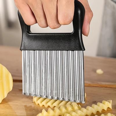 1 Parçalı Kırışık Kesici - Meyve, Sebze, Salata, Havuç, Patates ve Patates Kızartması için Dalgalı Doğrama Bıçağı ile Mutfağınızı Geliştirin