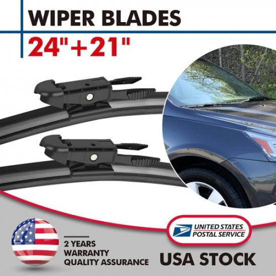 24 +21  OEM Quality Front Bracketless Windshield Wiper Blades Pair All Season