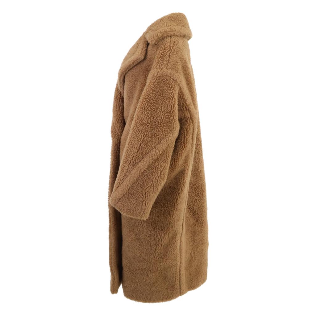 Max Mara Domestic Regular 24AW 101614236 Camel x Silk Teddy Bear coat S BrownUsed