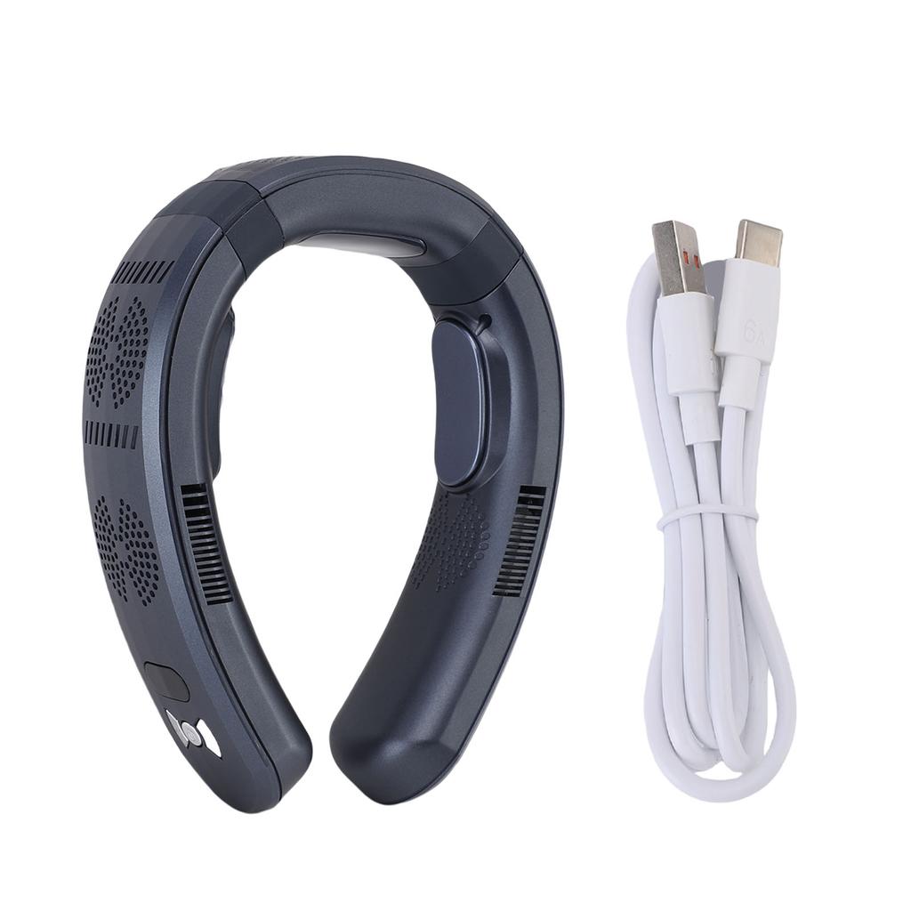 Neck Fan Semiconductor Heating Cooling Double Use Portable Quiet 3 Speeds Wearable Fan for Travel Beach Cycling Camping