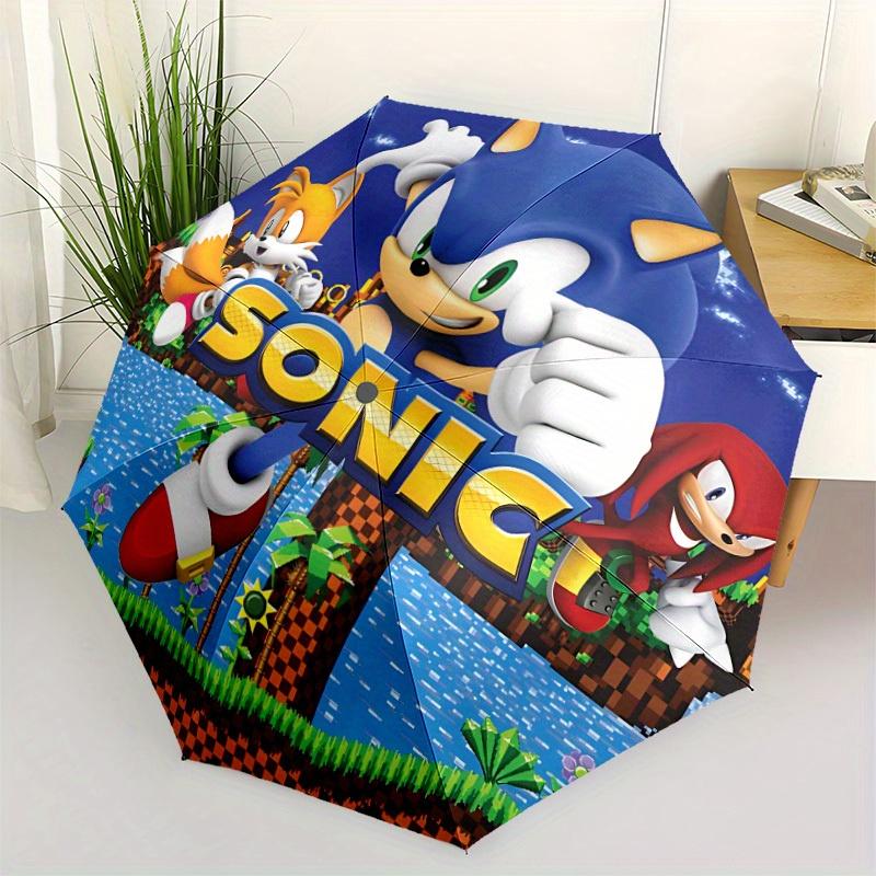 1pc Sonic The Hedgehog Automatic Umbrella - 8-Rib Foldable Design, Outdoor Adventures, Durable Canopy Material Yy250827192
