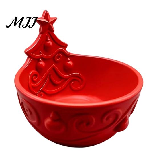 Tabletop Candy Dish Christmas Tree Bowl, 3D Printed Holiday Treat Storage Container, Small Trinket Organizer Decorative Snack Serving Bowl for