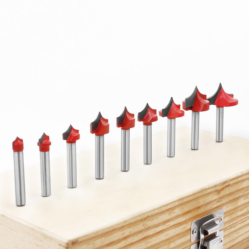 6 Piece Set Carbides Pointed Router Bit High Accuracy Sturdy Material Wood Carving Multifunctional Pattern Door Panel Unique Projects