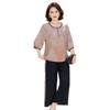 2026 Sommer Chiffon Kurzarm Elegantes Zweiteiliges Set für Frauen mittleren Alters und ältere Frauen