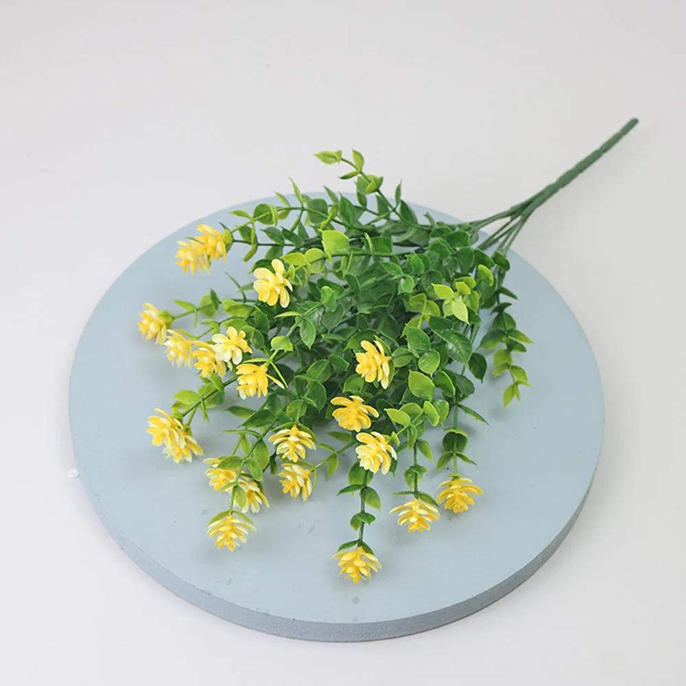 

1Bundle Artificial Flowers Outdoor Greenery Shrubs Plants Fake Flower Wall For Office Home Living Room Wedding Garden Decoration (As shown-19803)-