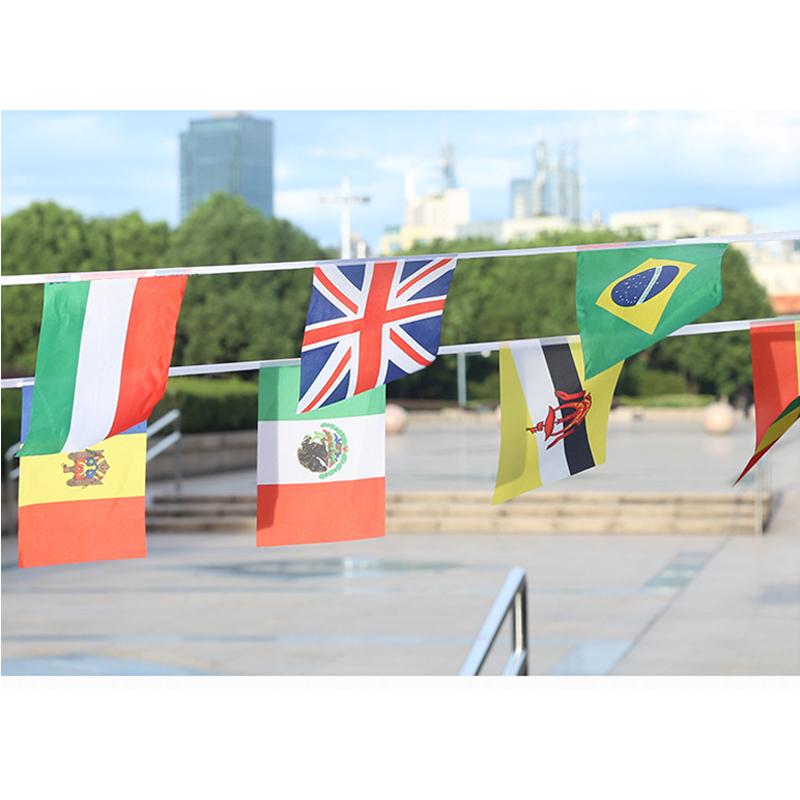 Aerlxemrbrae 14*21cm String flag 32 countries around the world nations flag small flag hanging flags
