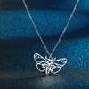 Kinitial Stainless Steel Butterfly Pendant Necklace Women Charm Geometric Butterfly Charm Moth Necklace