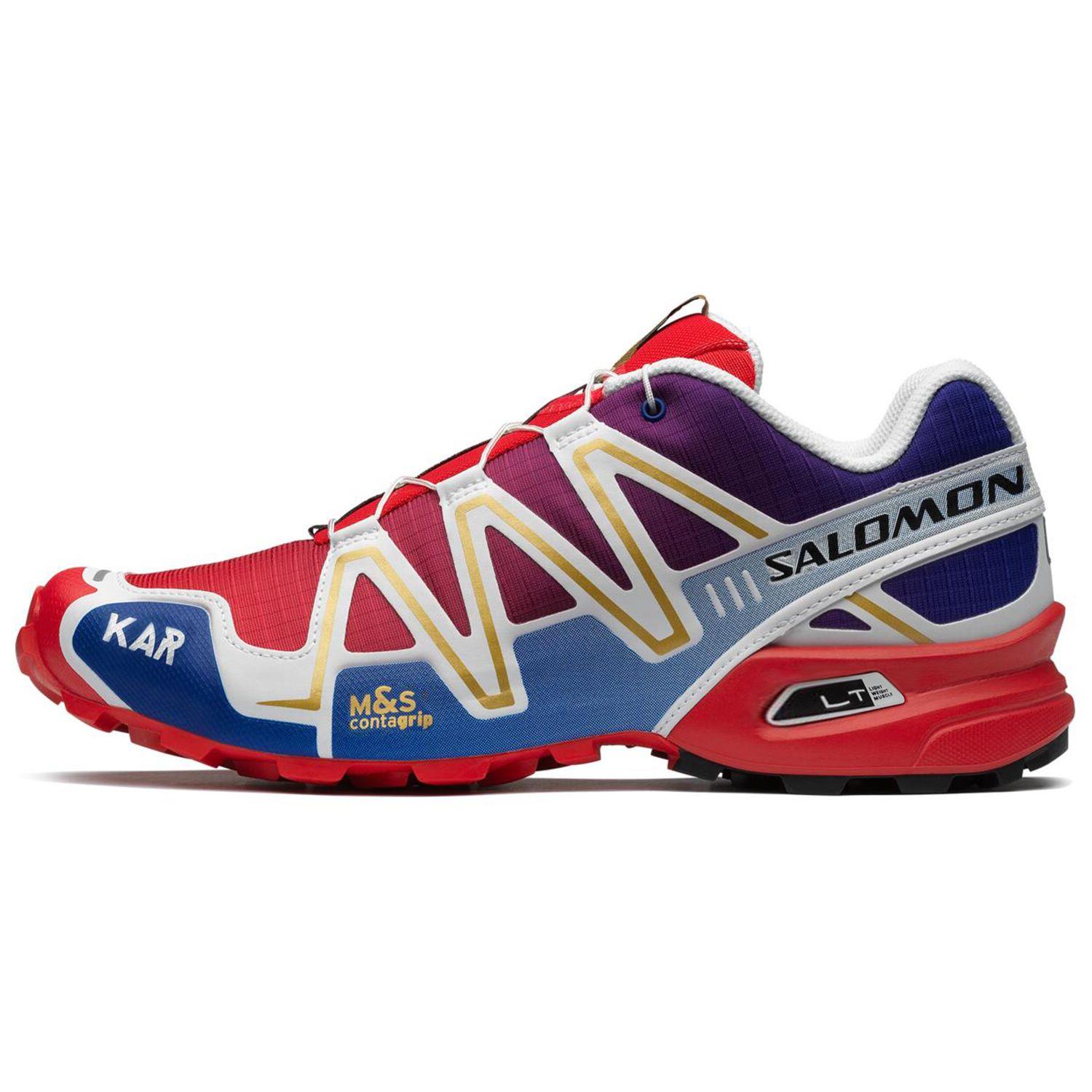 

SALOMON Kar LArt De LAutomobile X Speedcross 3 Удобные Универсальные Нескользящие Прочные Низкие Функциональные Ботинки для Активного Отдыха Унисекс Красный Синий 476745 40⅔