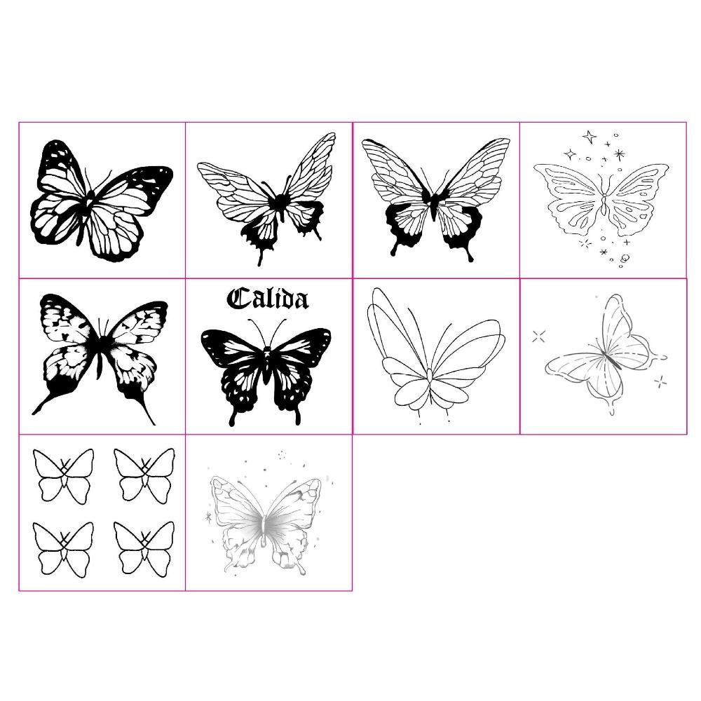 10Pcs/Set Waterproof Butterfly Tattoo Stickers The Dark Butterfly 3D Butterfly Tattoo Body Art 10Pcs/Set