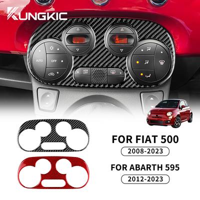 Autocollant intérieur style fibre de carbone pour Fiat 500 Abarth 595 2012-2016 2017 2018 2019 2020 2021 2022 2024 Abarth 695 2017-2024 Panneau intérieur AC