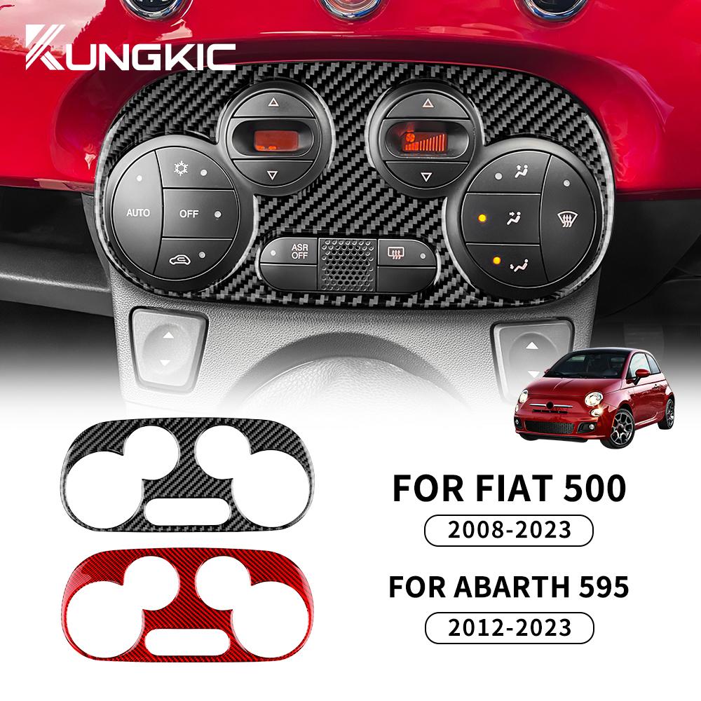 Carbon Fiber Style Interior Sticker for Fiat 500 Abarth 595 2012-2016 2017 2018 2019 2020 2021 2022 2024 Abarth 695 2017-2024 AC Interior Panel