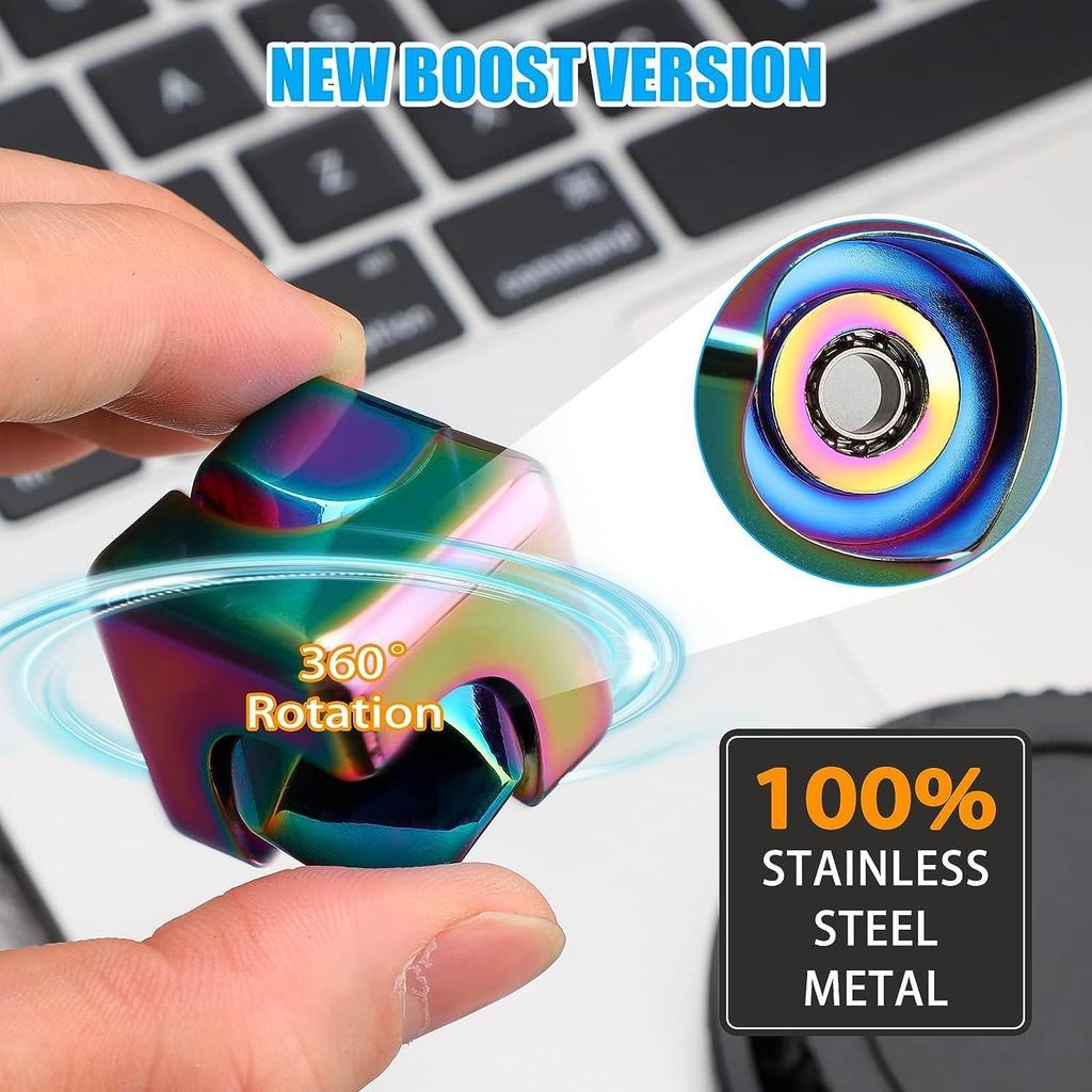 Infinity Fidget Cube, 2 in 1 Fidget Spinner Toy Metal for Kids and Adults, Transformable Anti-Anxiety Cube Fidget Block, EDC Office Desk Gadget