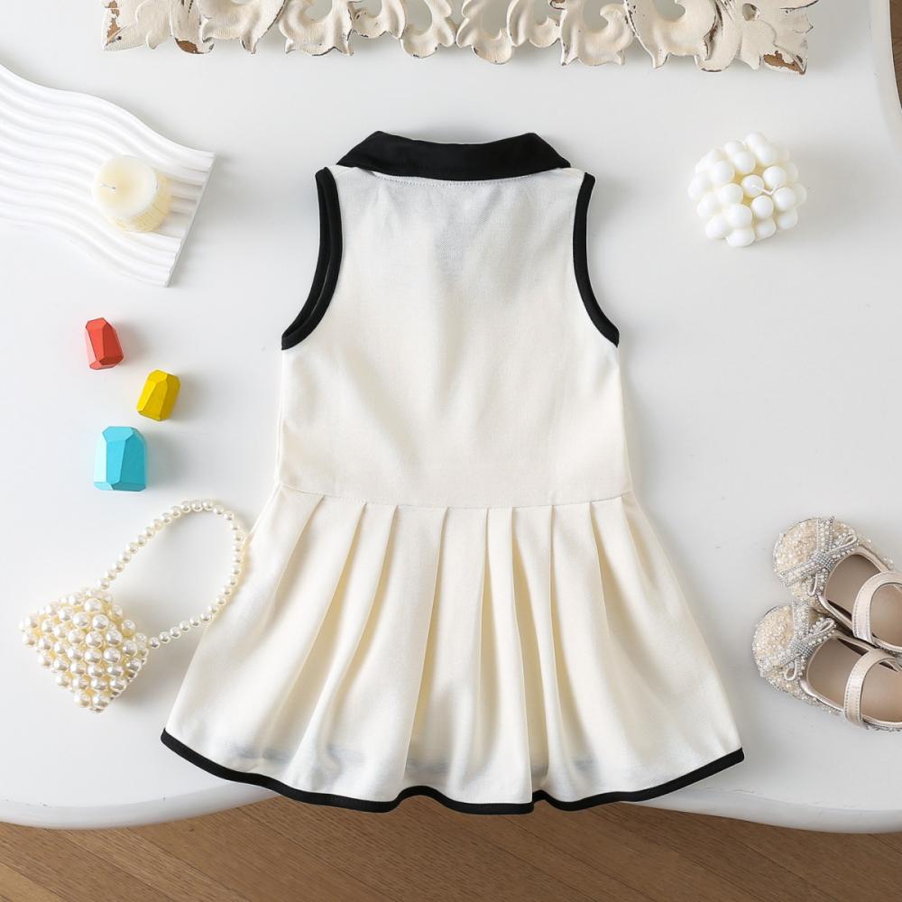 Girls Dress New College Vest Stylish Summer Baby Children Princess Dress Little Girl Skirt Super Cute Clothing