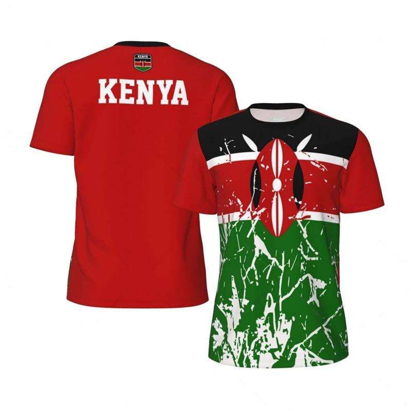Kenya Flag T Shirt Men Fashion 3D Printed Football Tee Shirts Kids Summer Sport Fitness Short Sleeves Casual Round Neck Tshirt