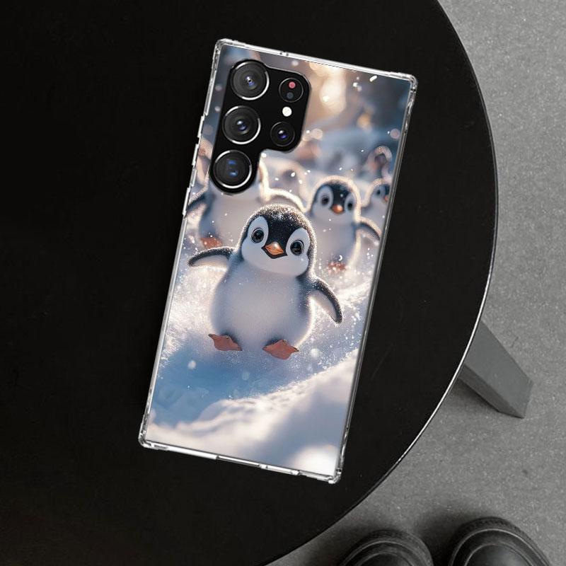 Christmas Penguin Phone Case Cover for Samsung Galaxy S26 S25 Edge S24 S23 Ultra S22 Plus S21 FE S20 + Art Customized Fundas Gal