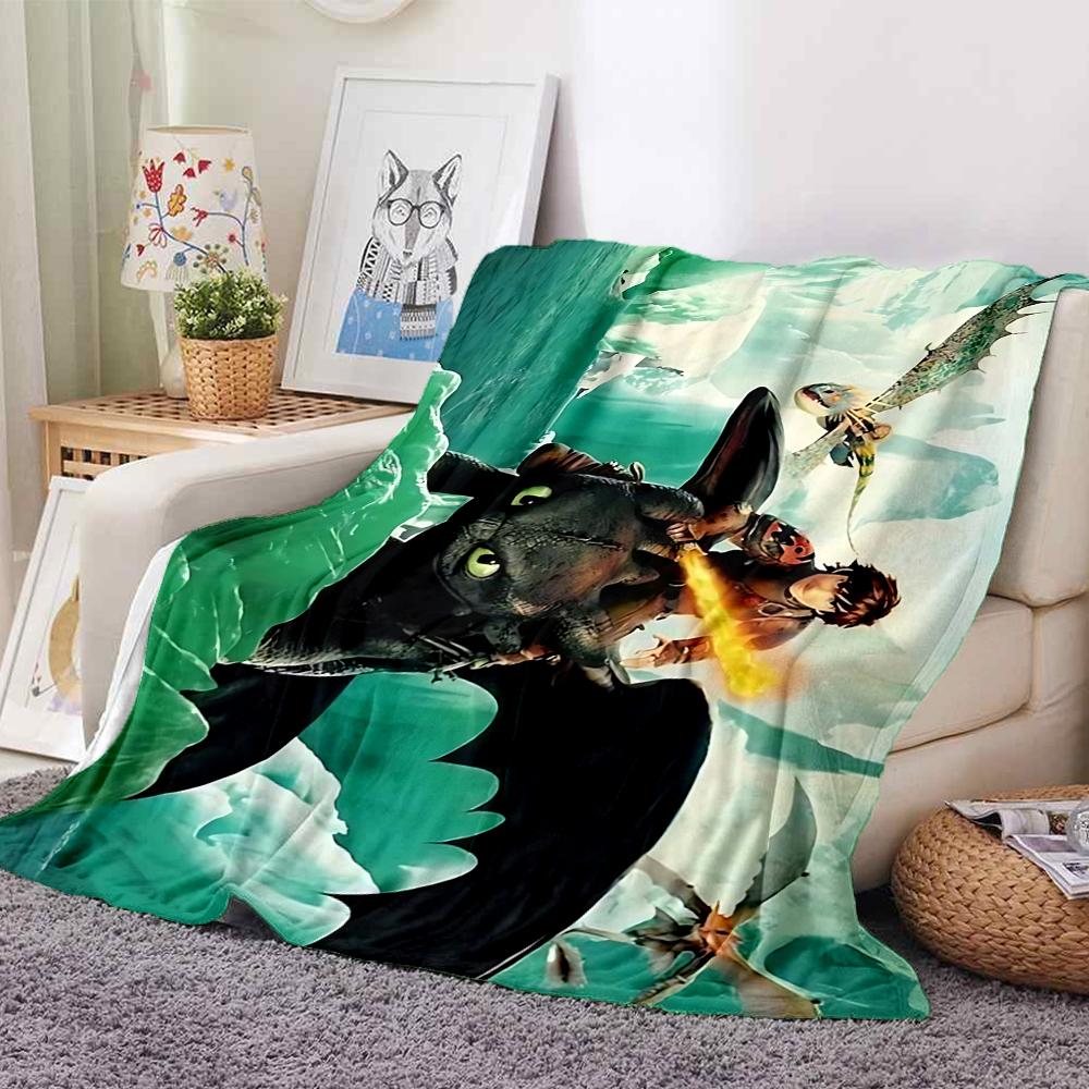 1Pc Dragon Adventure Flannel Blanket, Soft And Comfortable, Casual Warm, Camping Travel, Christmas, Halloween Xmas Gift Es124