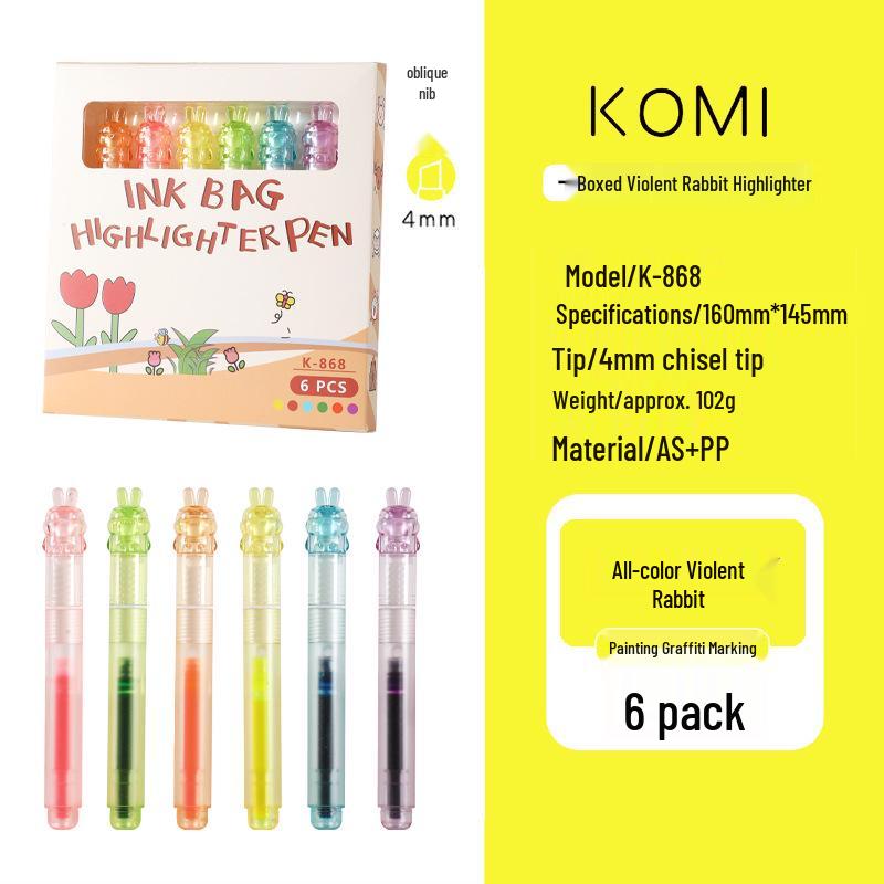 Cartoon Fluorescent Pen Gift Set: Colorful, Cute, and Creative Highlighters for Students