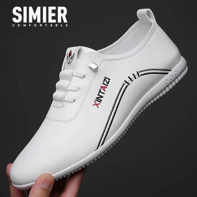 

Men s leather shoes spring new leather surface casual driving shoes comfortable versatile business leather shoes waterproof breathable white shoes 44