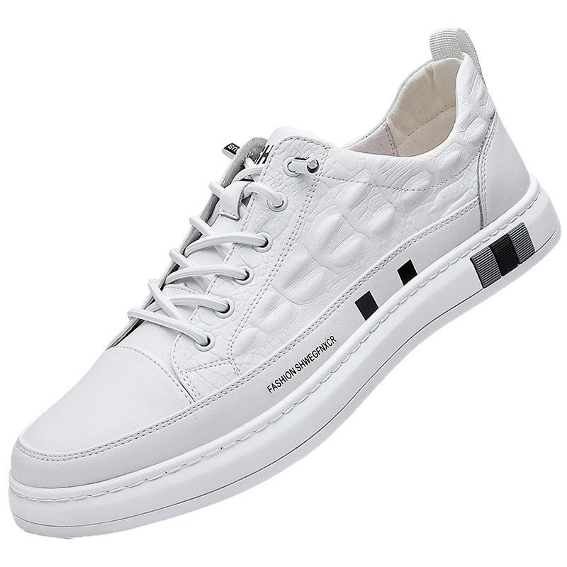Foreign Trade Crocodile Leather Casual Shoes Men's Fashion Versatile Thick Baseplate Shoes Trendy Shoes