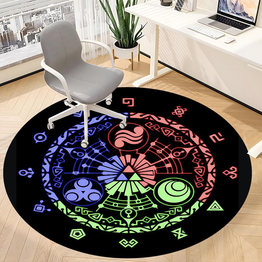 1pc Legend of Office Round Area Rug, Indoor Mat Suitable For Office, Under Office Chairs Bedroom Living Room Home Decor  a0908167