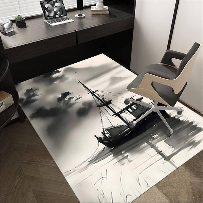 1PC boat ship Non-Slip Floor Carpet Compatible for Office&Living Room&Dining room - Flat-Weave Machine- Soft & Pattern-E272