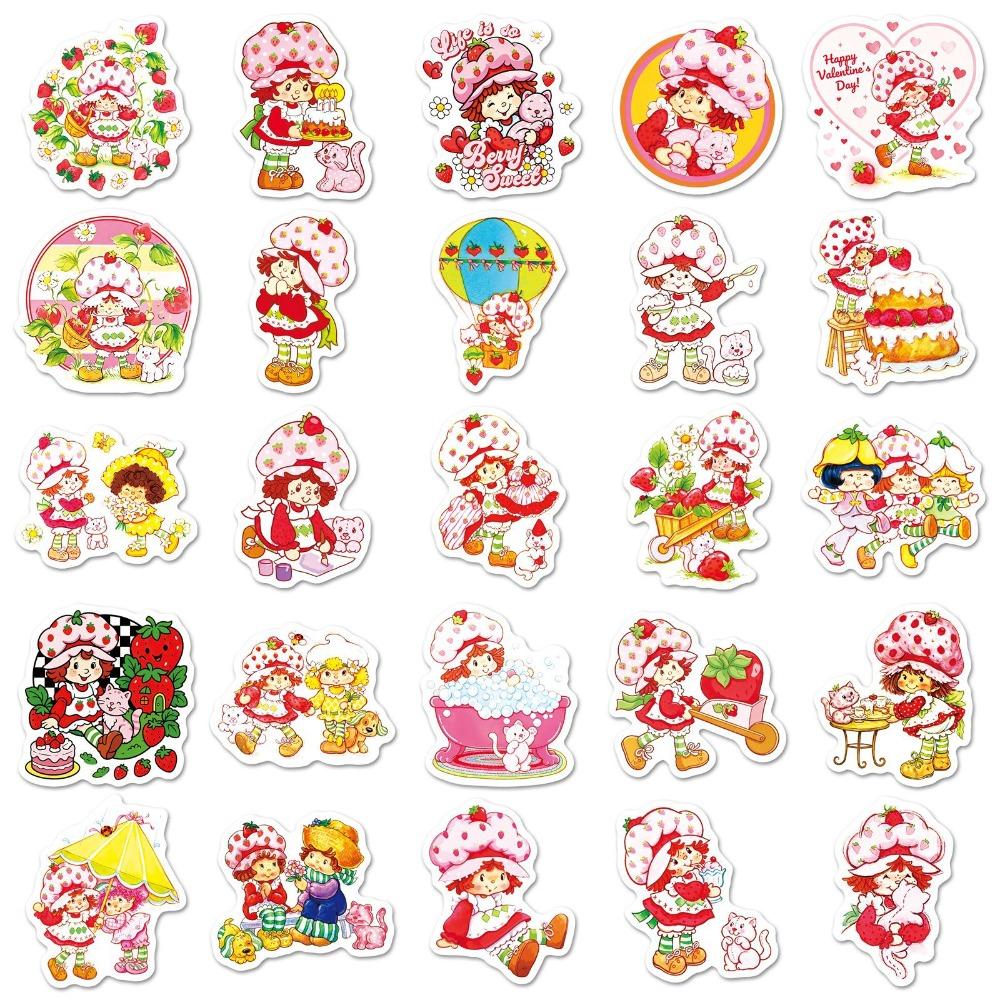 50Pcs Strawberryshortcake Graffiti Stickers Suitcase Water Cup Stationery Mobile Phone Laptop Refrigerator Decoration Diy Decals