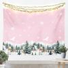 Cute Snowman Tapestry Kids Merry Christmas Wall Art for Bedroom Living Rooms Xmas Snowflake Wall Hanging Blanket Breathable