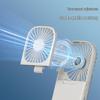 Portable Neck-Hanging Fan with Makeup Mirror, Foldable Phone Holder, and Charging Capability