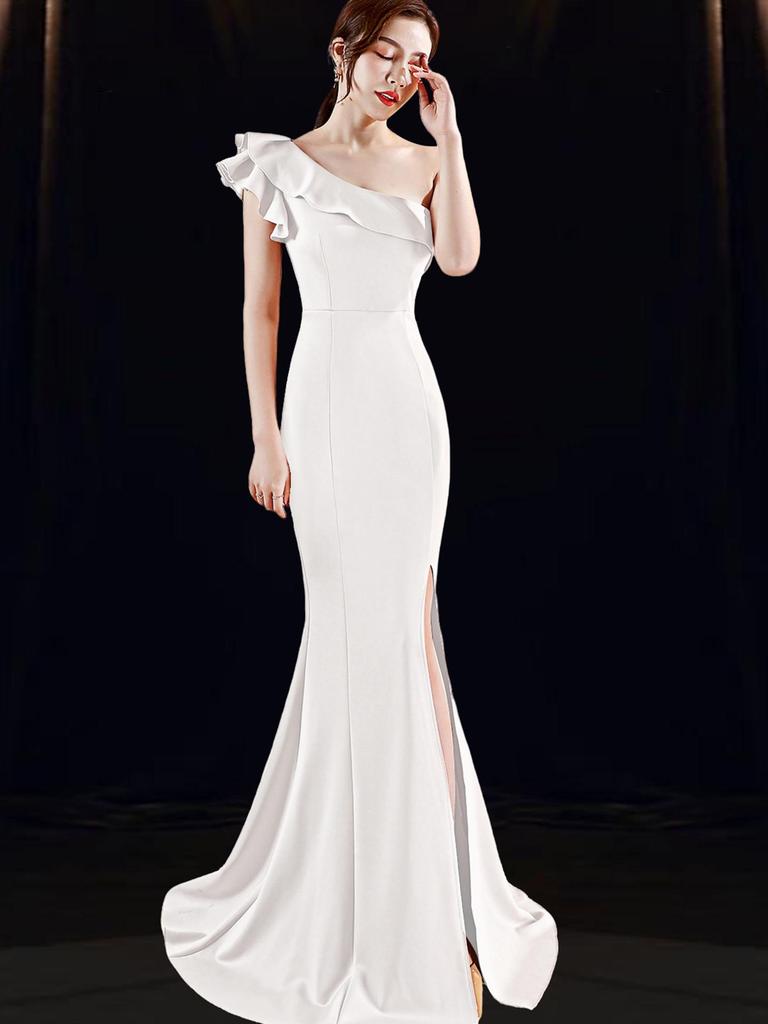 Elegantes Damen-Abendkleid mit asymmetrischem Ein-Schulter-Design - Sexy, figurbetont, Meerjungfrau-Schnitt für Events & Bankette