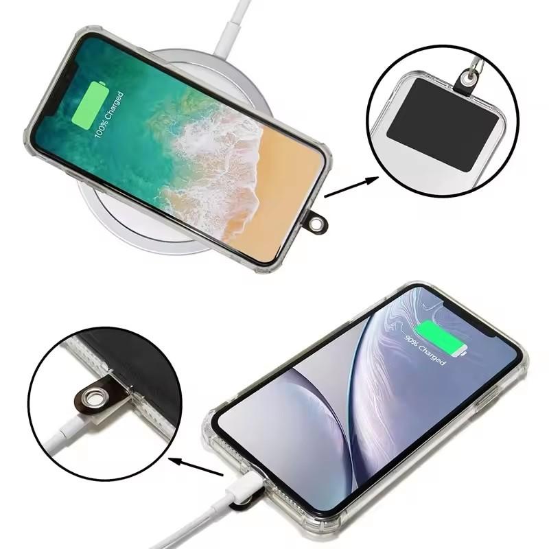 Transparent Matte Flexible Phone Lanyard Card Mobile Phone Universal Tether Tabs Hole Hanging Strap Patches Cord Clips Gasket