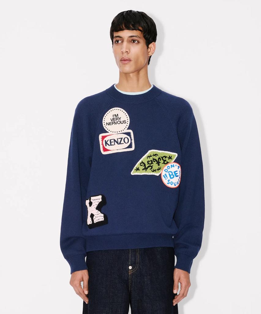 Kenzo Men'S Kenzo Badge Knit_K265Amkb01Nyx