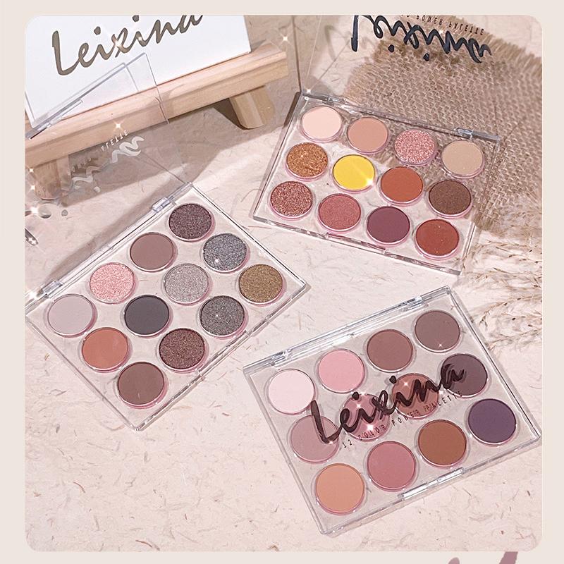 Sheer 12 Color Magic Eyeshadow Palette Pearl Matte Milk Tea Earth Color High Pigmentation