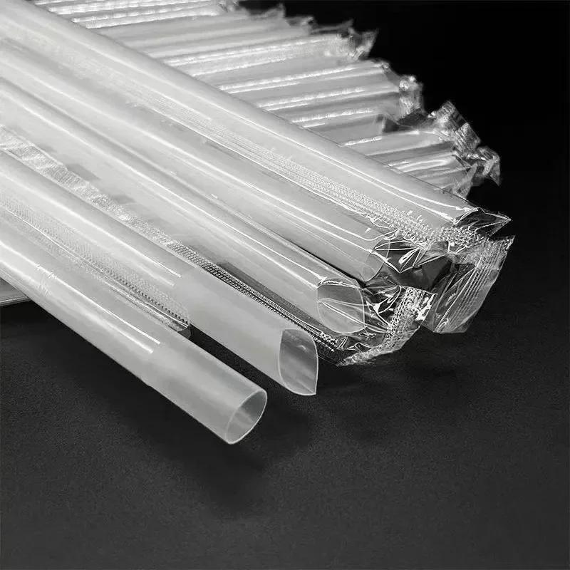 Clear Boba Straws Smoothie Straw Individually Wrapped Disposable Plastic Jumbo Large Wide-mouthed Milkshake Drinks Amagi