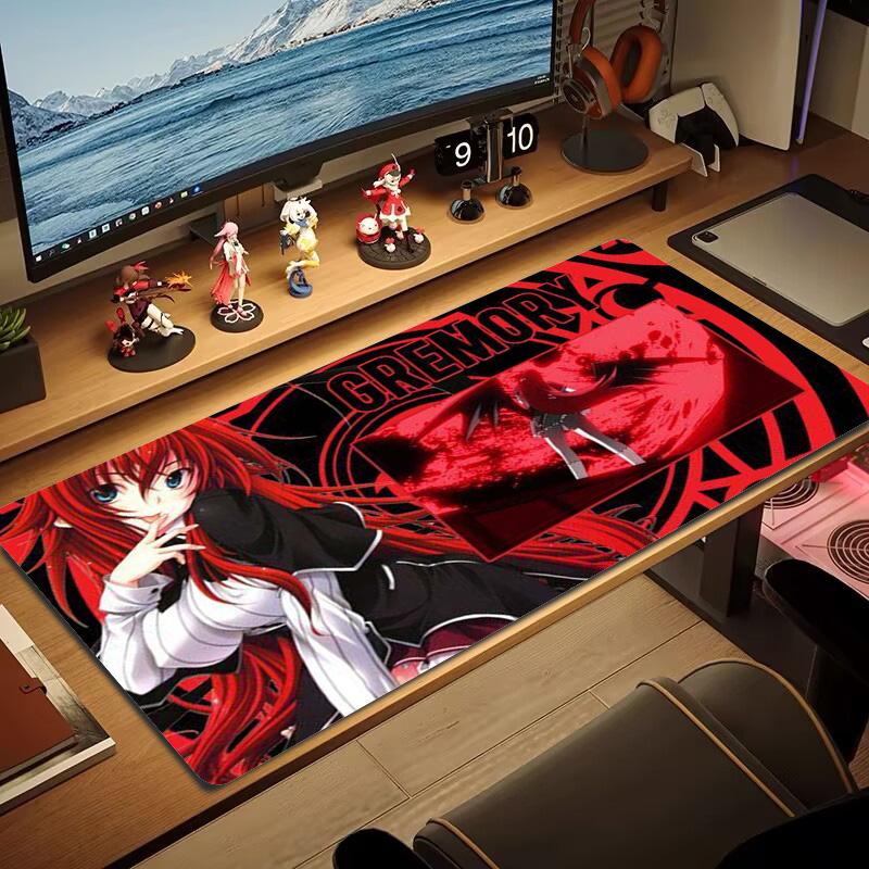 Rias Gremory Color Mouse Pad Large Gaming Table Cushion Non-slip Laptop Tablet Big Mousepad XXL Mat Mini PC Playmat With Lock edge